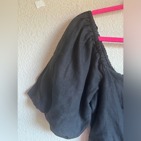 NWT Boden Black 100% Linen Short Sleeve Halter Neck Cutout Column Midi Dress 6 - Picture 7 of 12